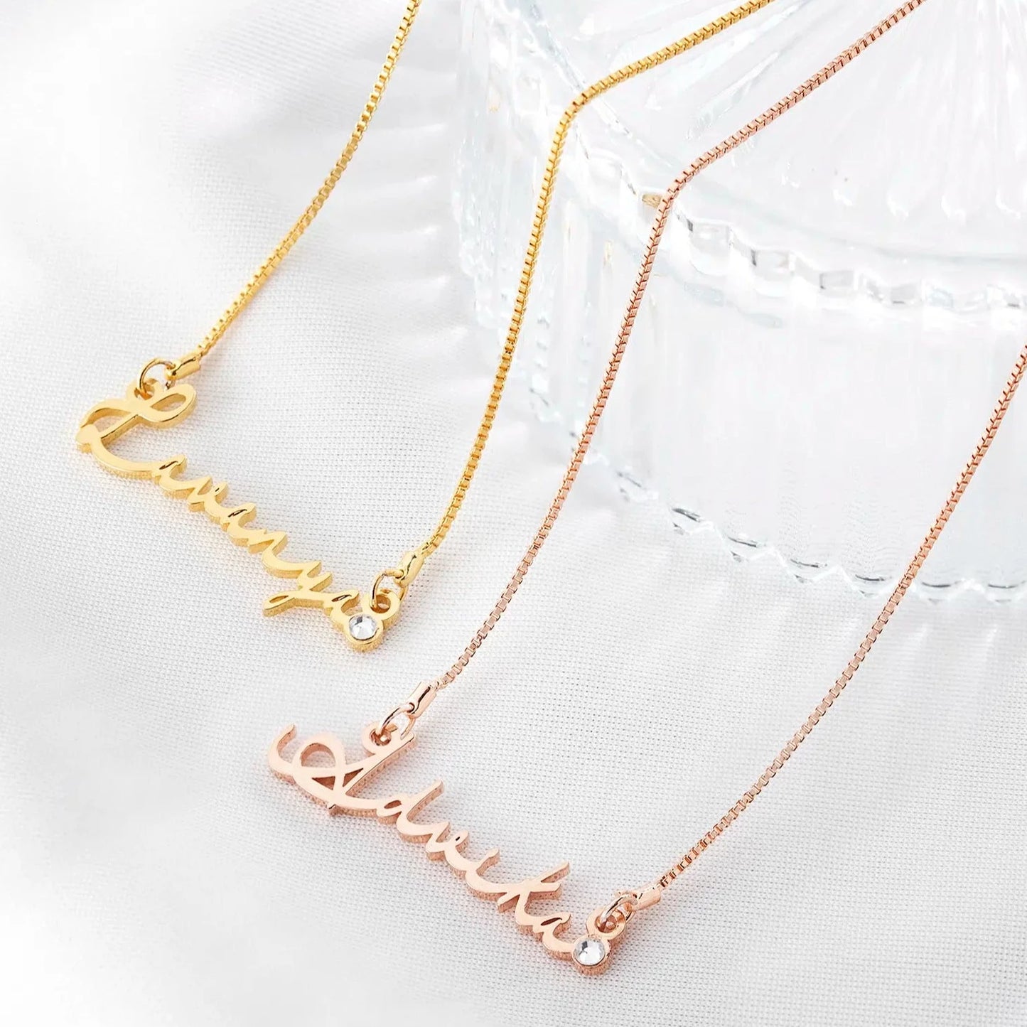 Diamond Signature Name Necklace