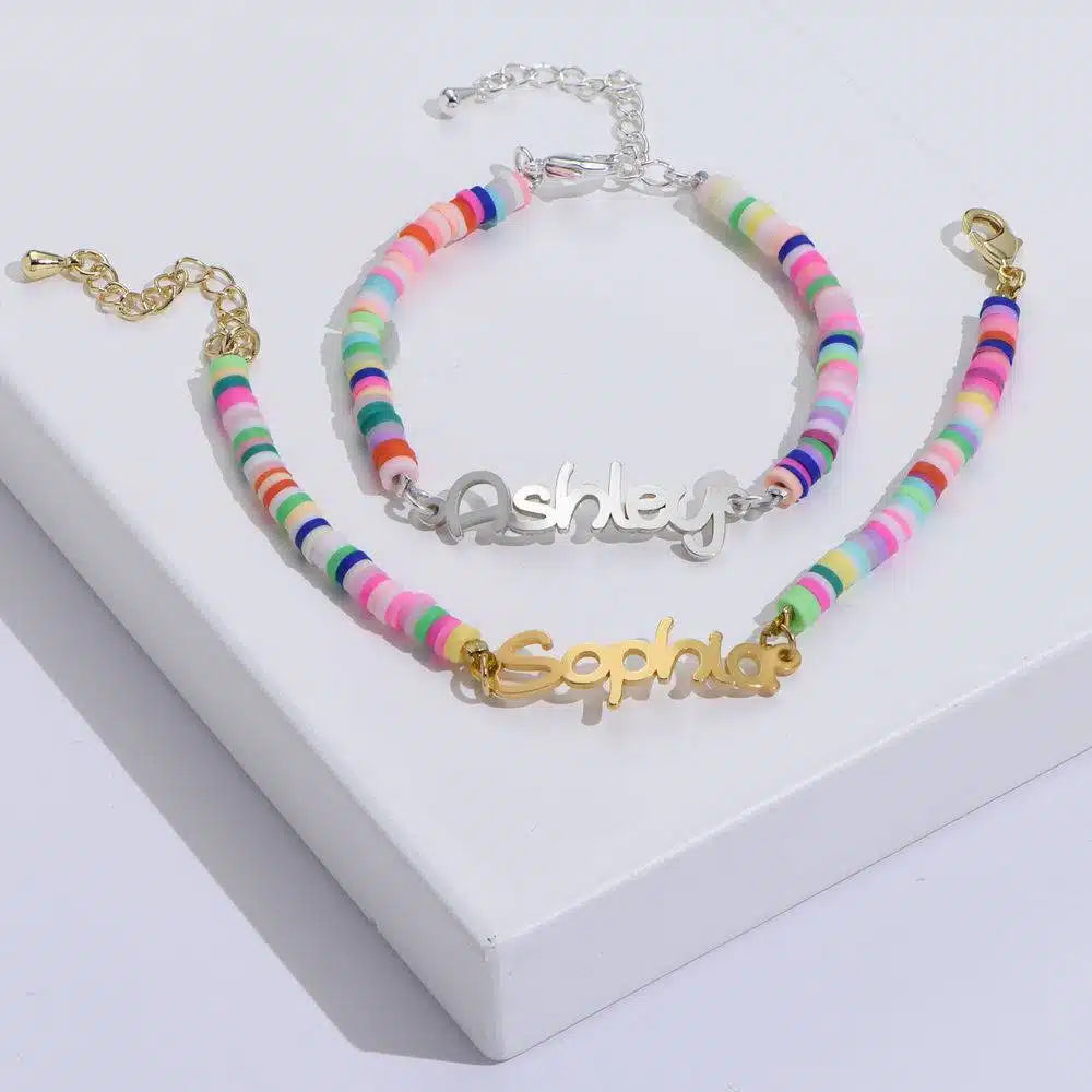 Rainbow Kids Name Bracelet