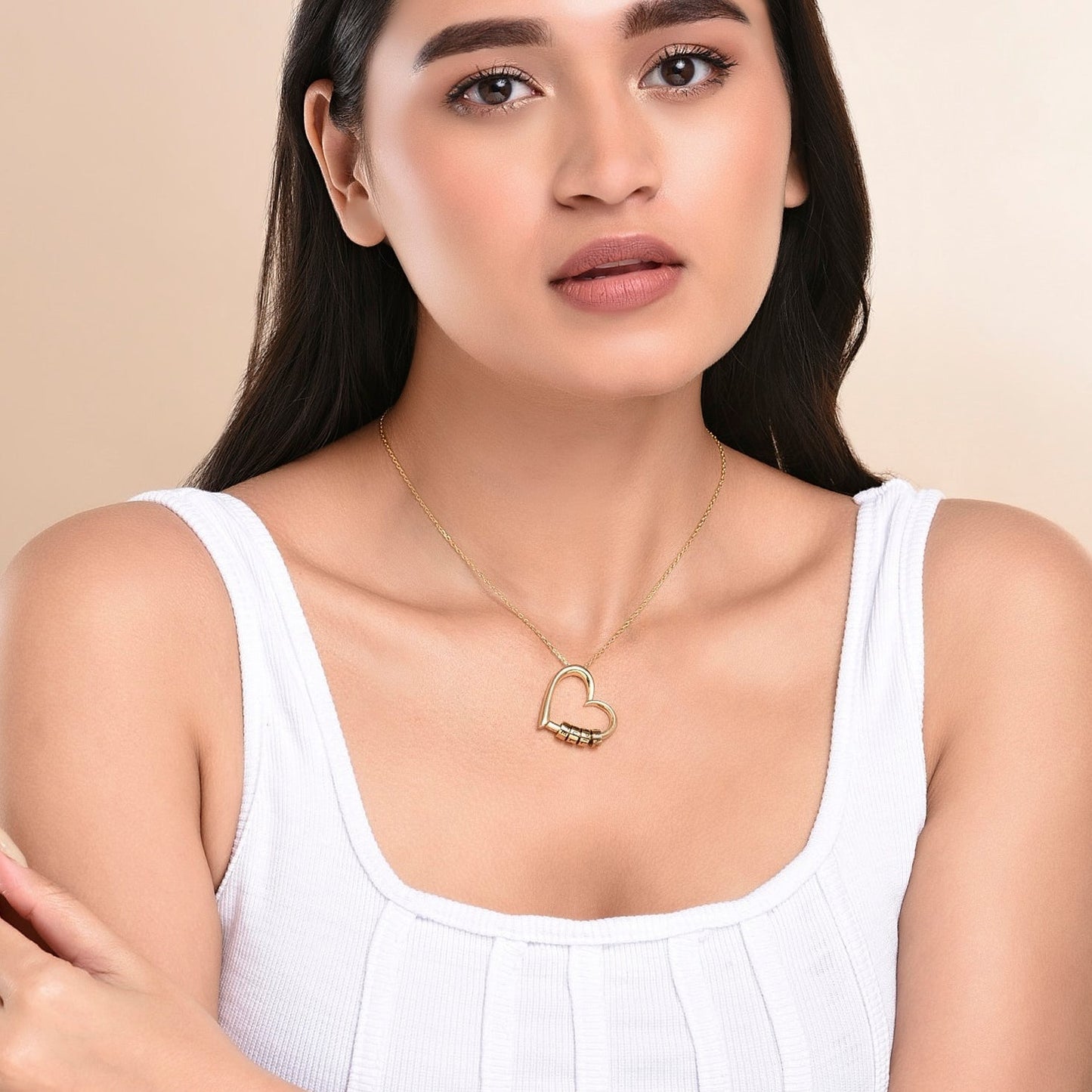Heart love bead necklace
