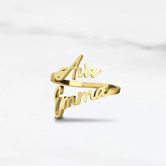 Couple Name Ring – Adjustable