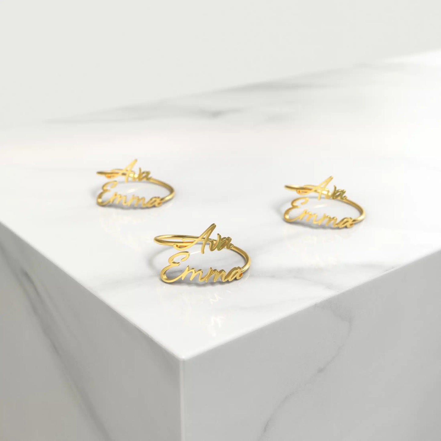 Couple Name Ring – Adjustable