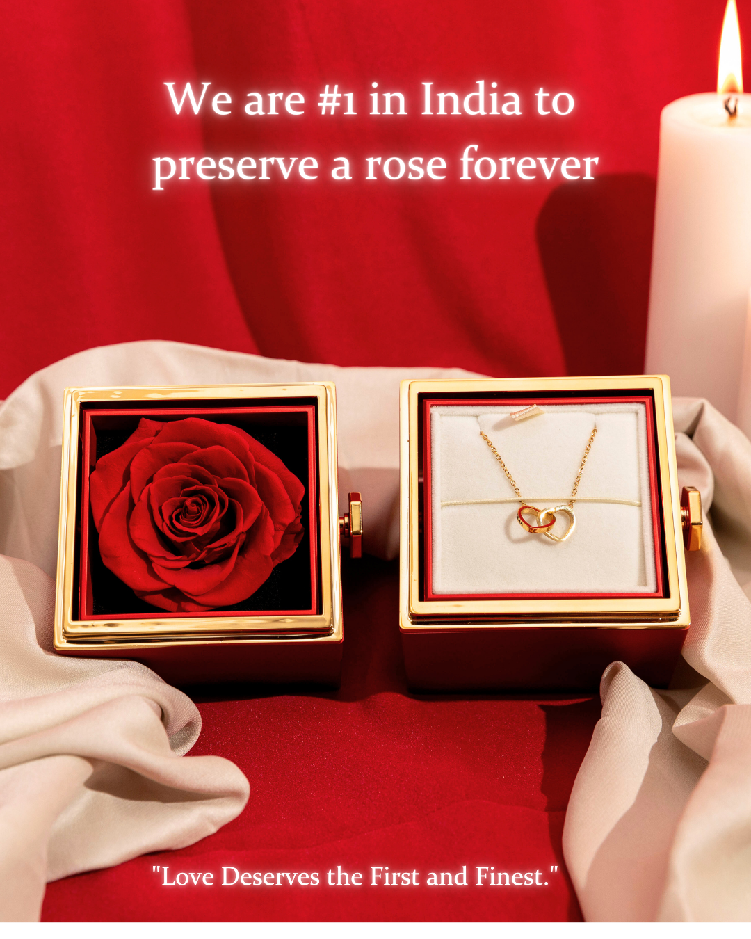 Original Preserved Rose Box Premium Personalized Necklace