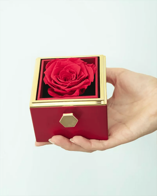 Eternal Rose Box ( Real Preserved Rose w/ Engraved Necklace