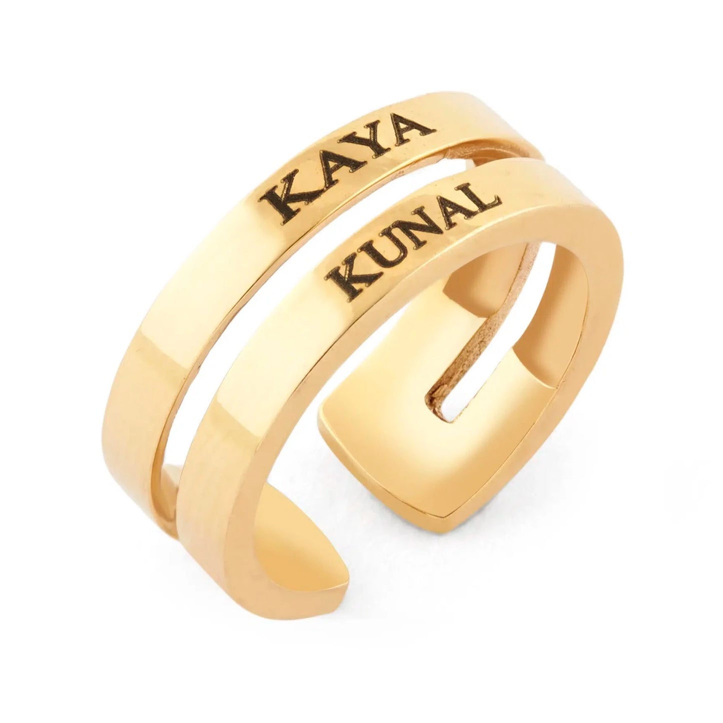 Double Name Band Ring