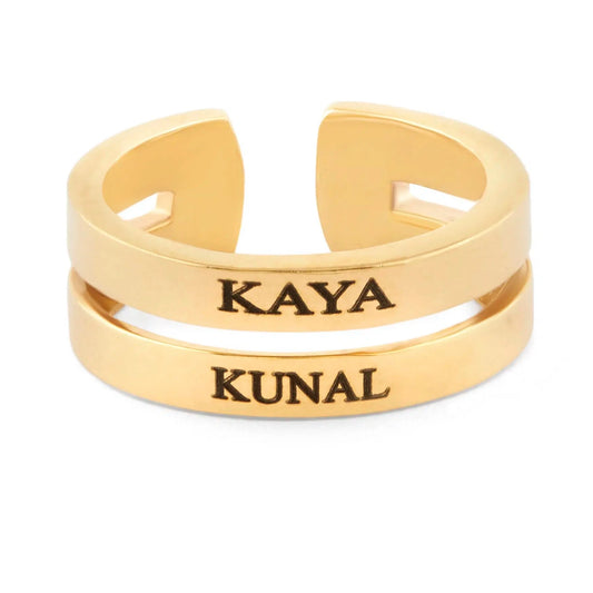 Double Name Band Ring