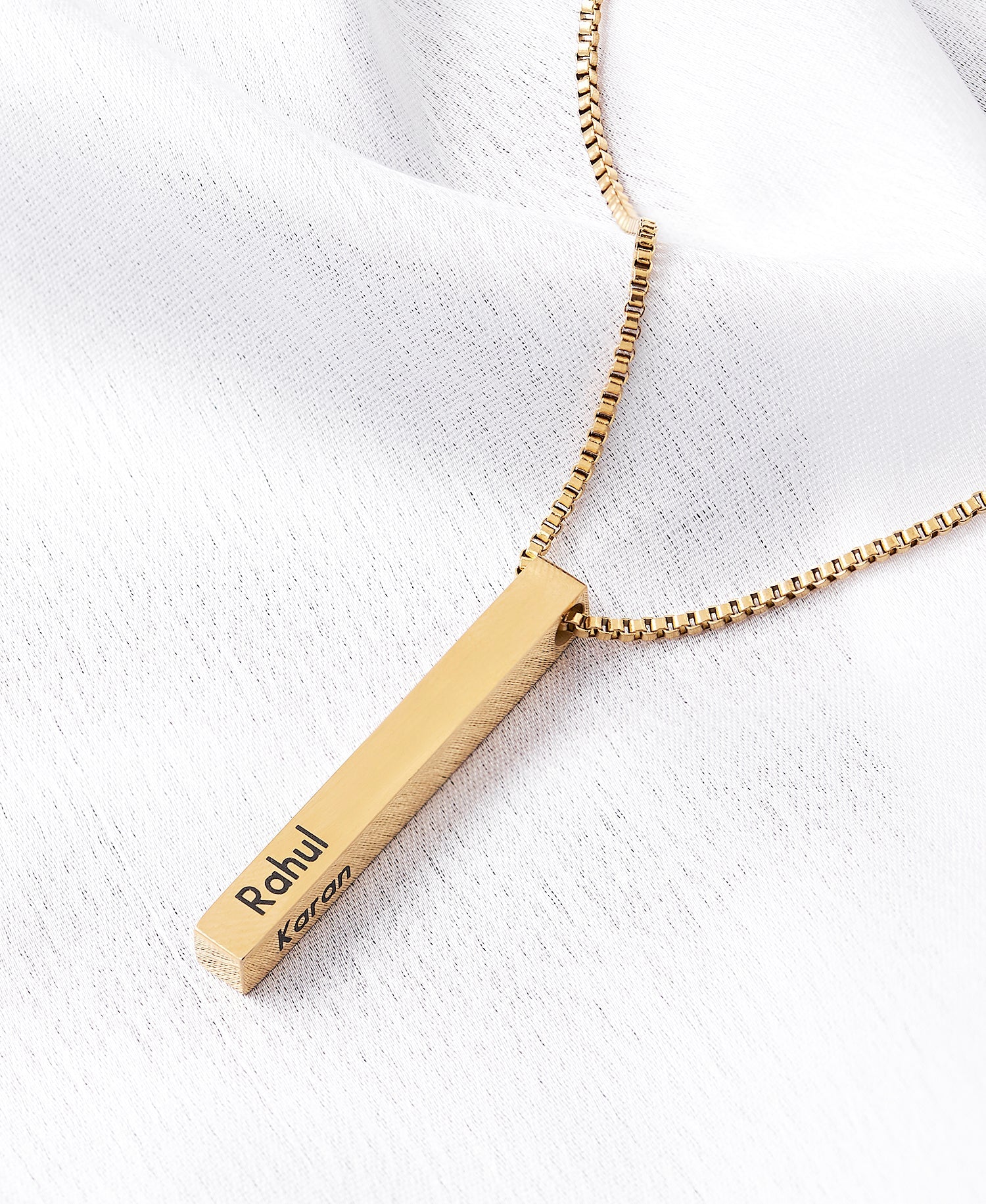 Bar Necklace + Real Preserved Rose Box - Name Strings