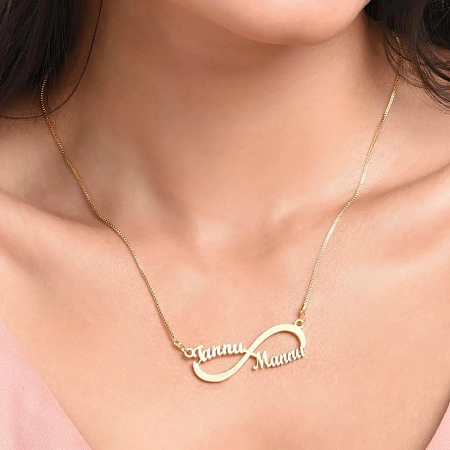Couple Infinity Name Necklace - Name Strings
