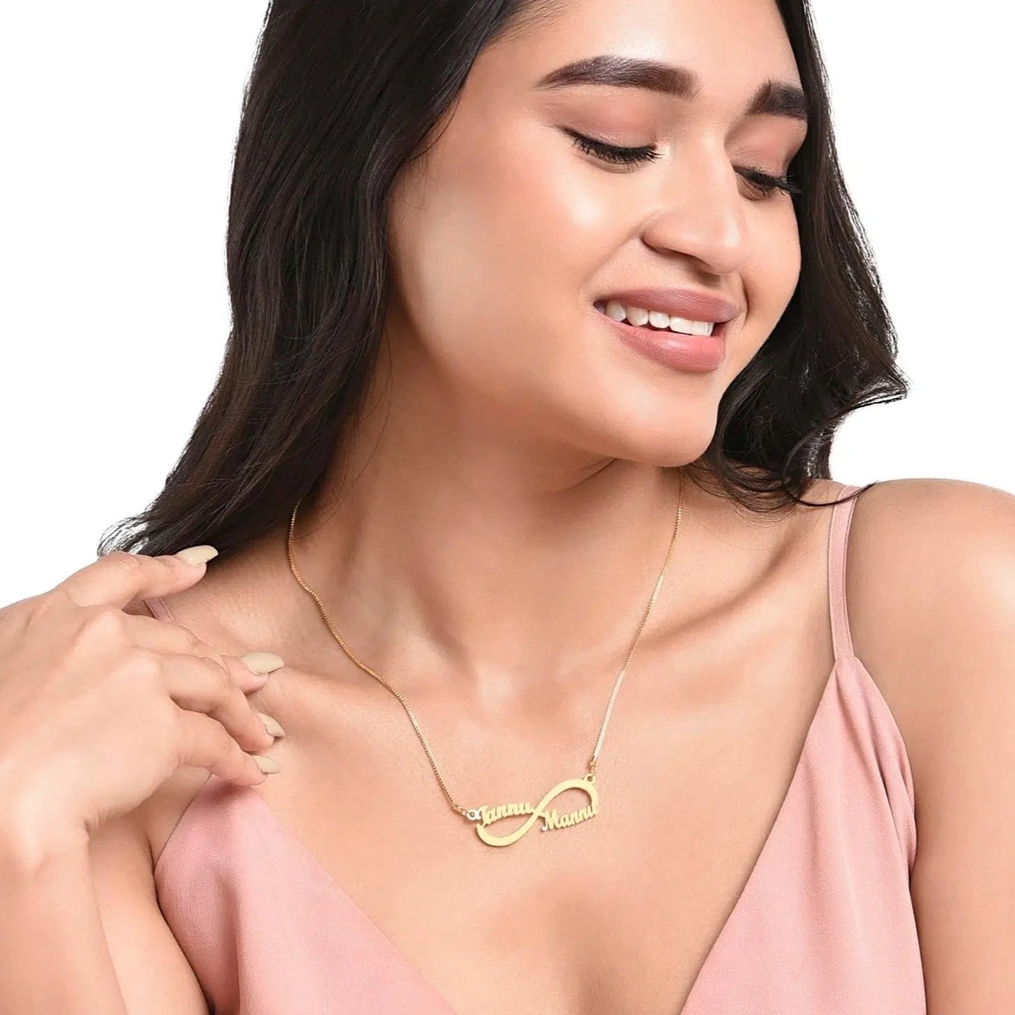 Couple Infinity Name Necklace - Name Strings