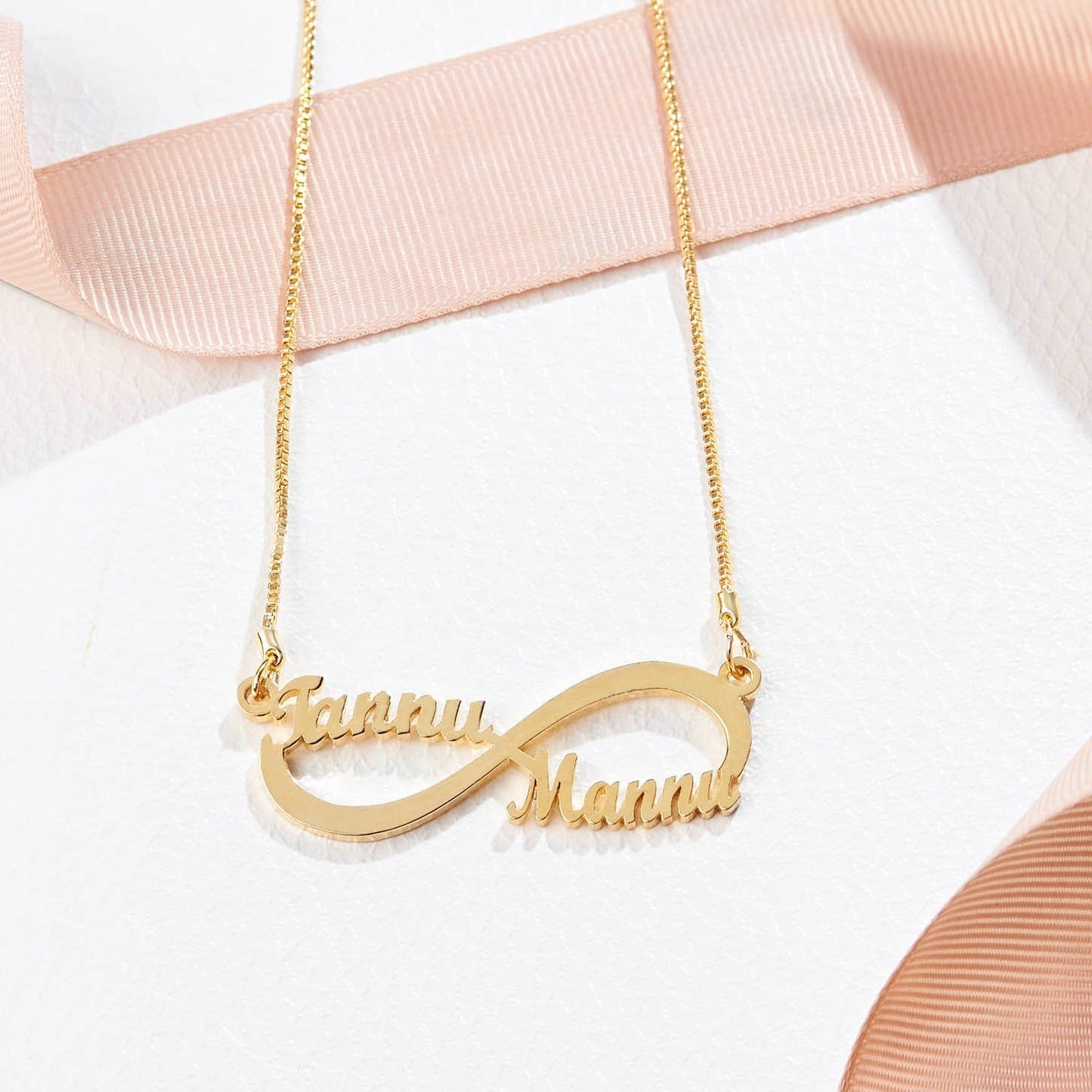 Couple Infinity Name Necklace - Name Strings