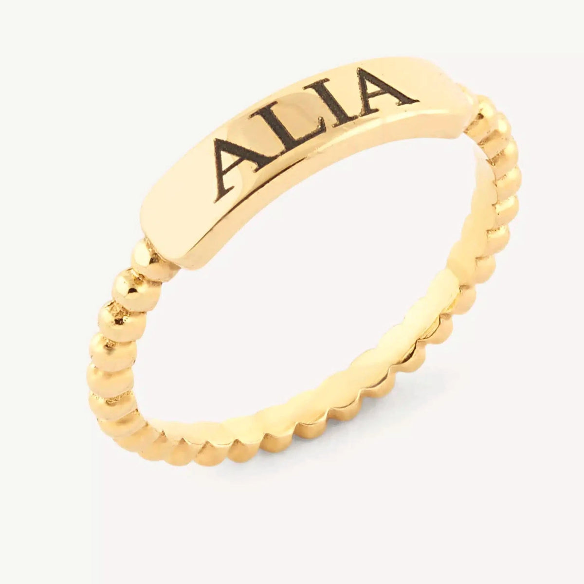 Dainty beaded ring - Name Strings