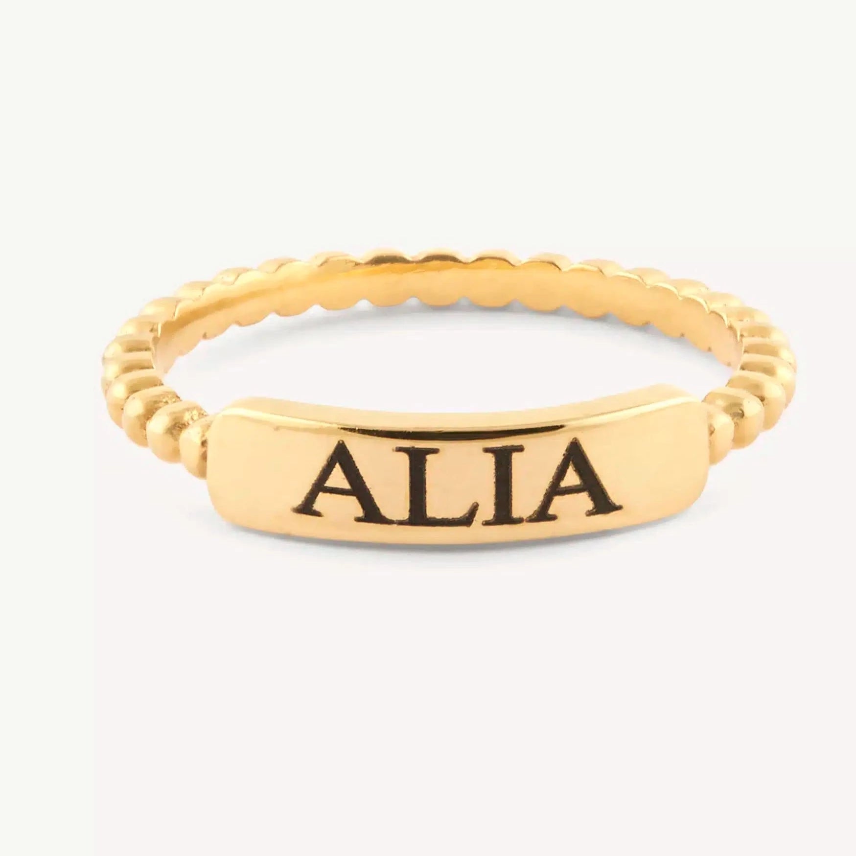 Dainty beaded ring - Name Strings