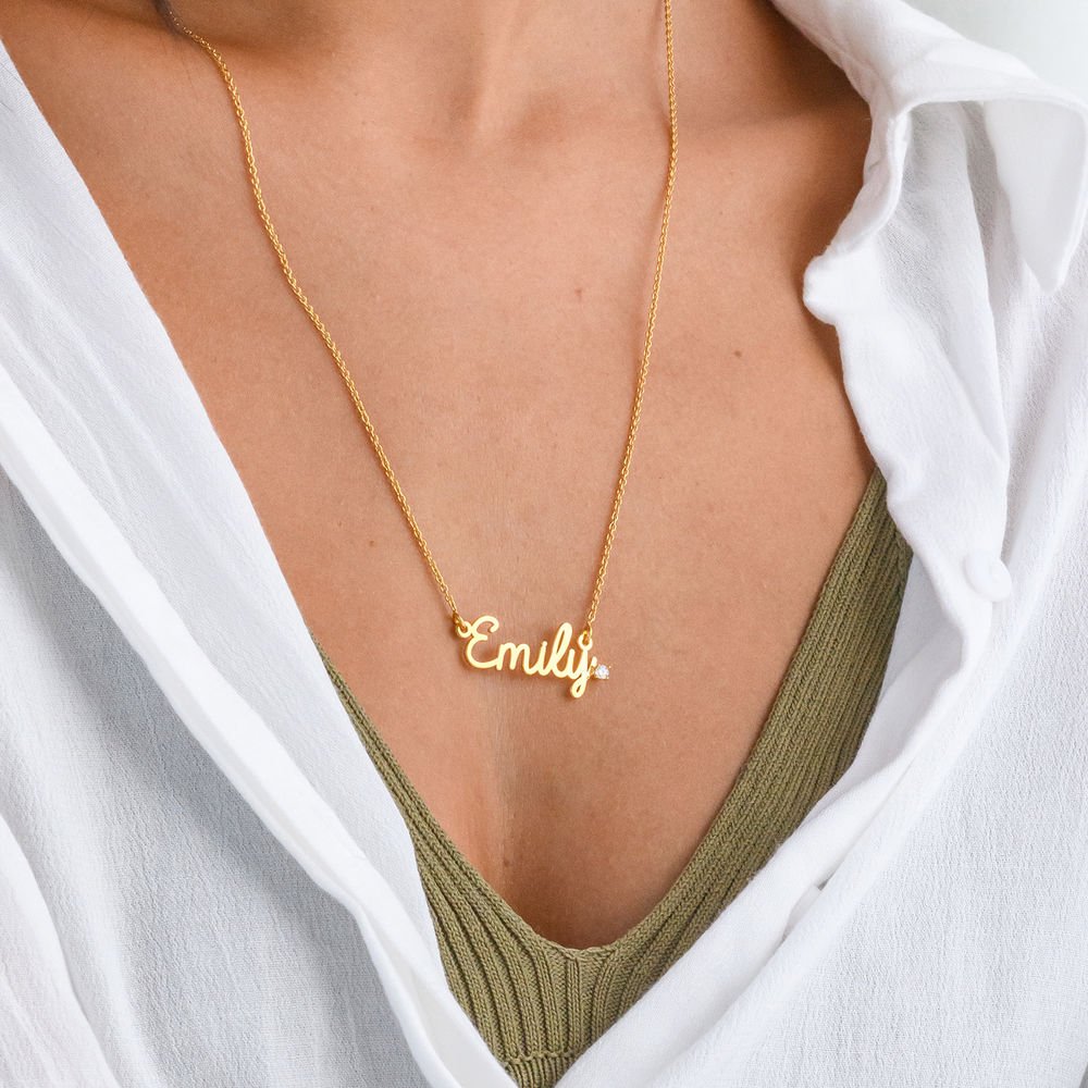 Diamond Cursive Name Necklace - Name Strings