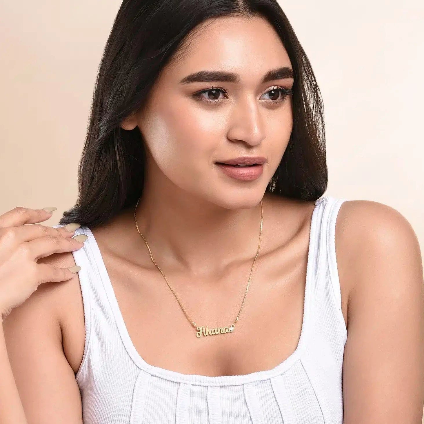 Diamond Cursive Name Necklace - Name Strings