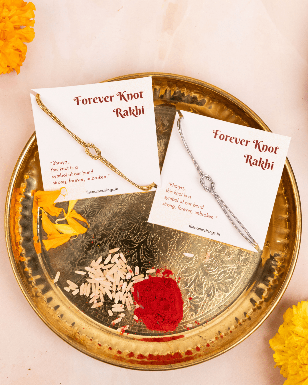 Forever Knot Rakhi | Adjustable & Unisex - Name Strings