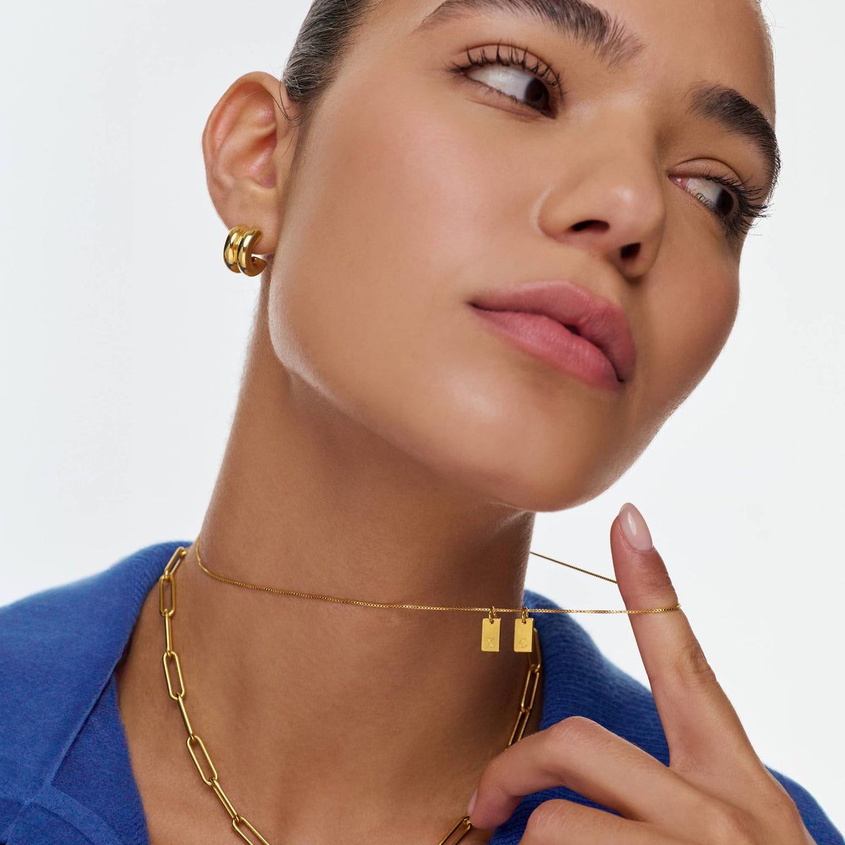 Grace Tag Initial Necklace - Name Strings