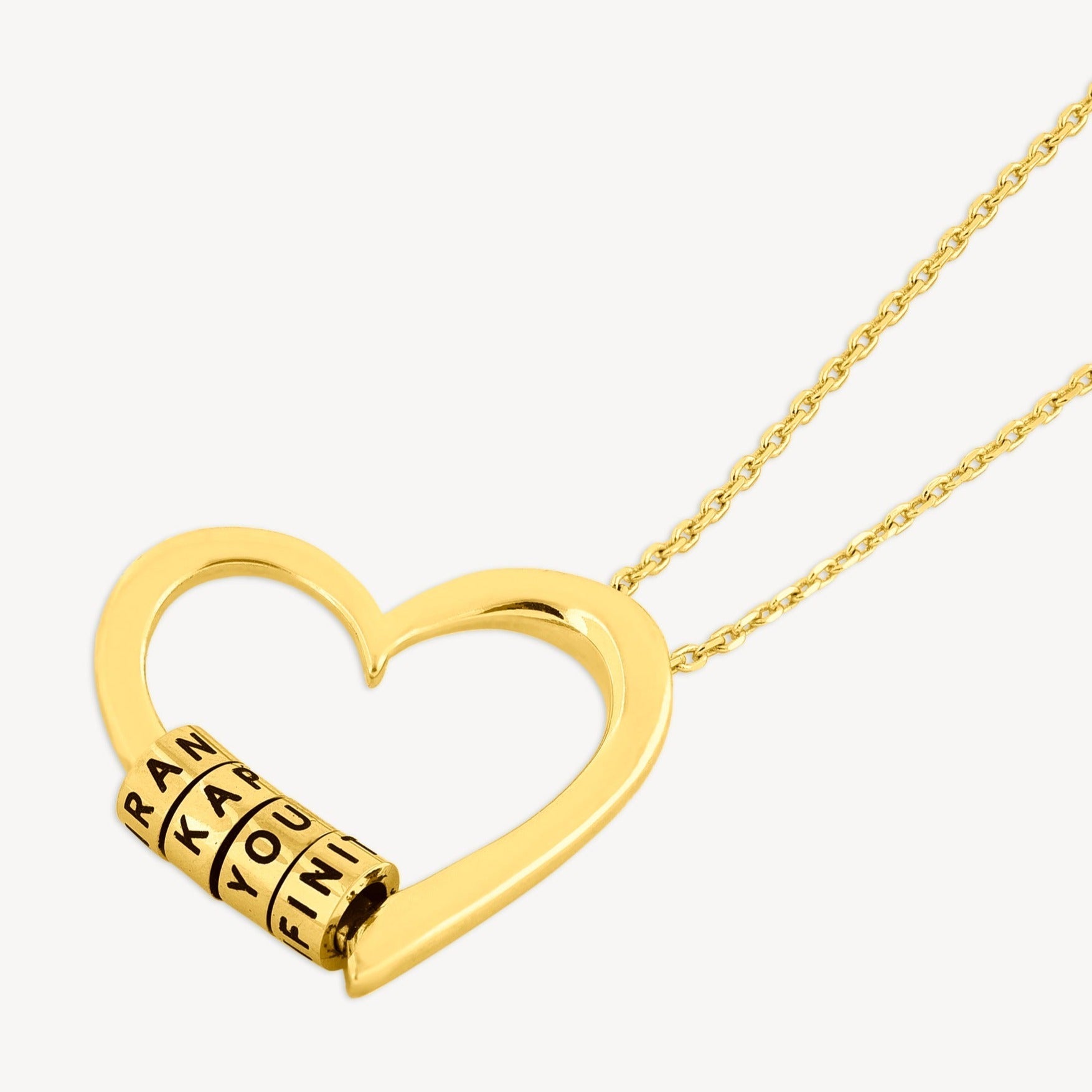 Heart love bead necklace - Name Strings