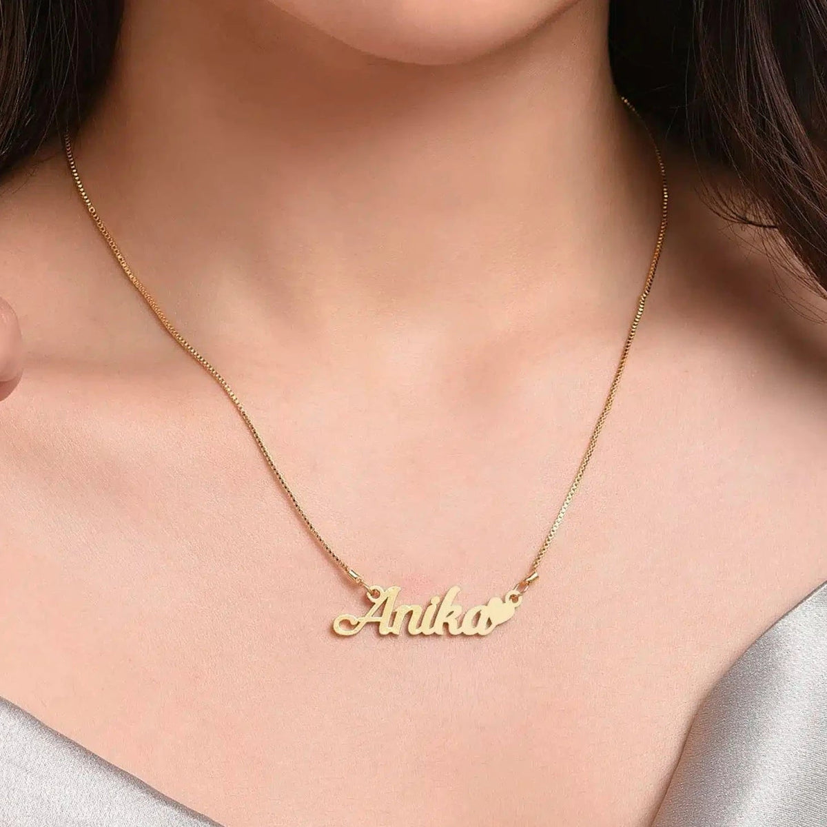 Heart Name Necklace - Name Strings