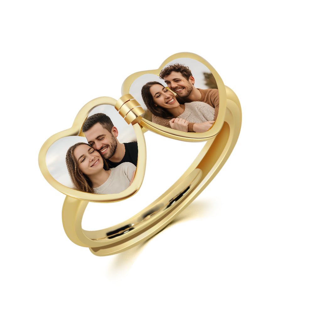 Memory Heart Photo Ring | Adjustable - Name Strings