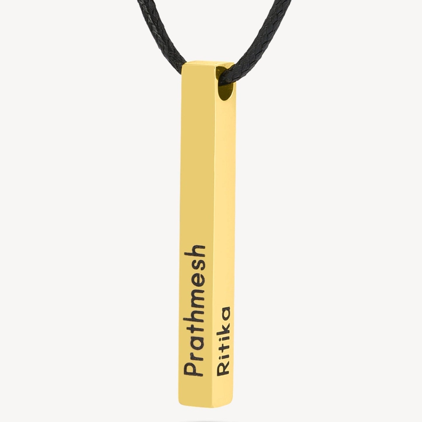 Men cord Bar Necklace - Name Strings