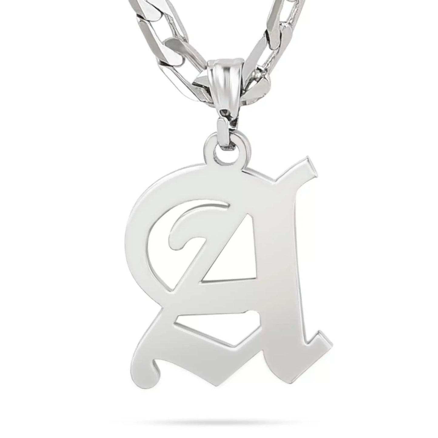 Men Initial Necklace - Name Strings