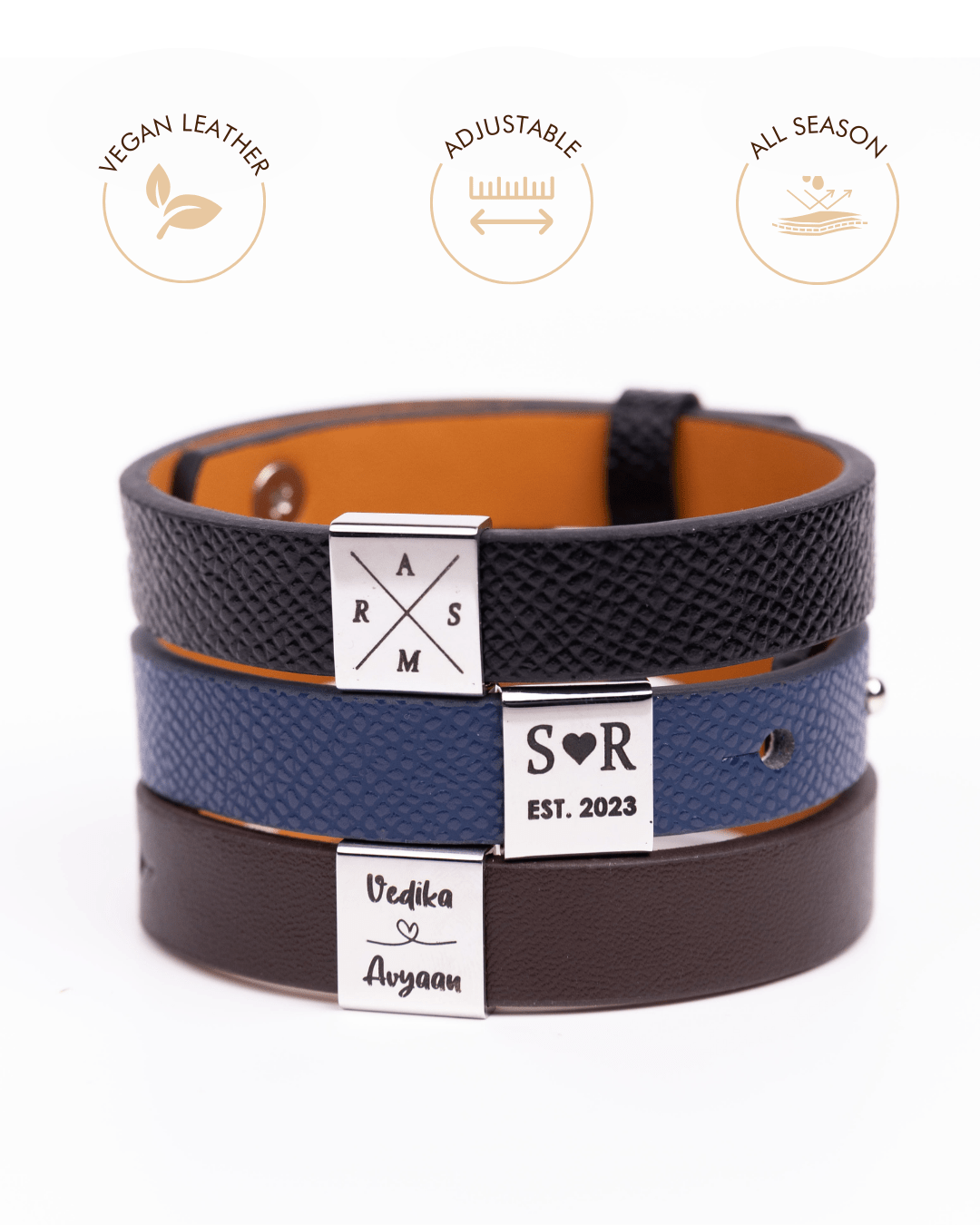 Men Personalised Legacy Bracelet | Adjustable - Name Strings