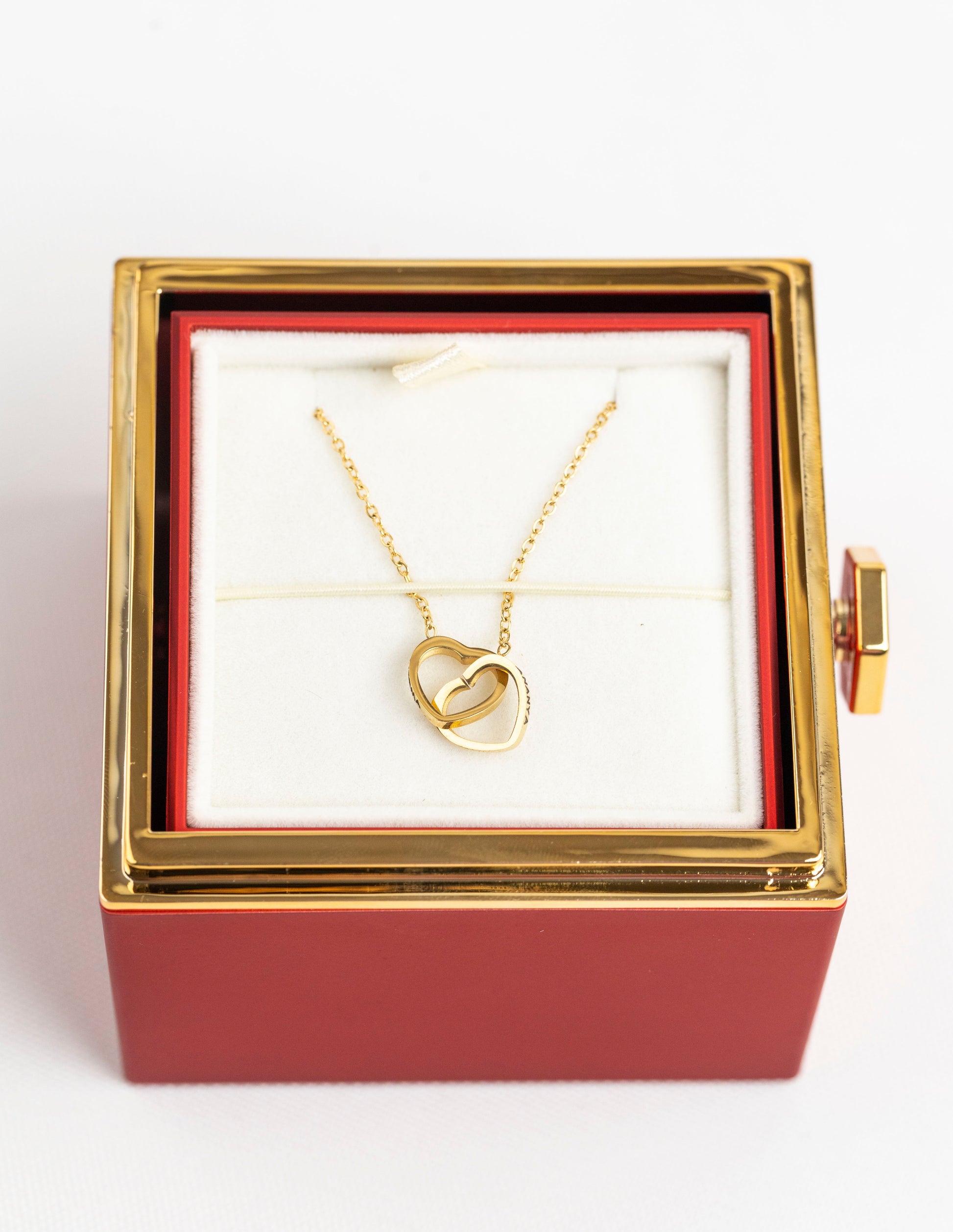 Original Preserved Rose Box & Premium Personalized Necklace - Name Strings
