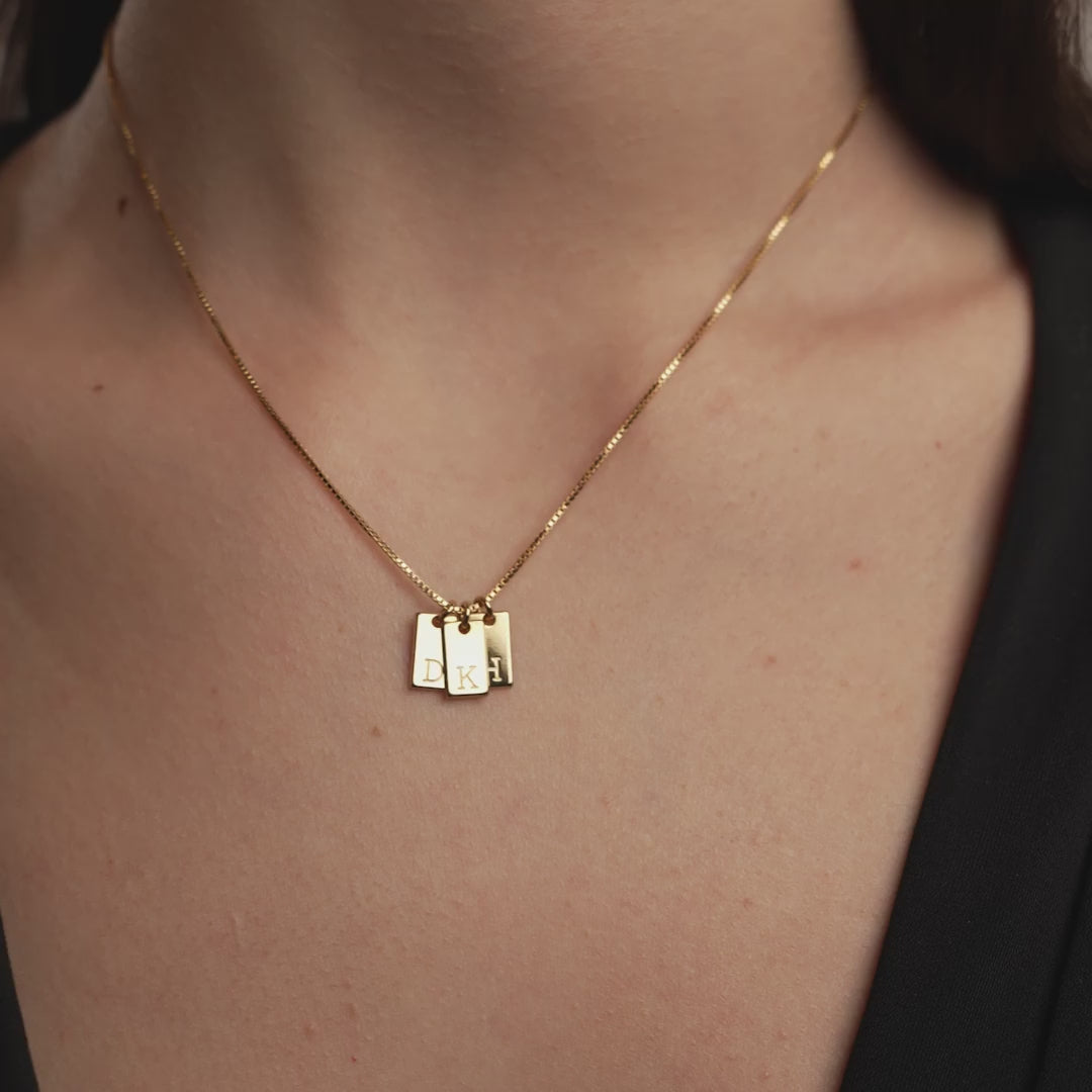 Grace Tag Initial Necklace