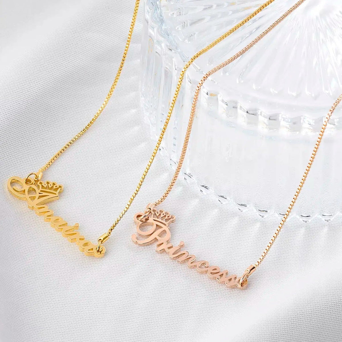 Signature Crown Name Necklace - Name Strings
