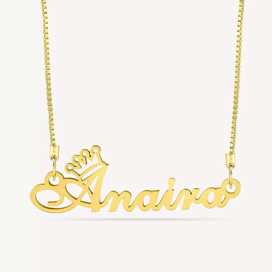 Signature Crown Name Necklace - Name Strings