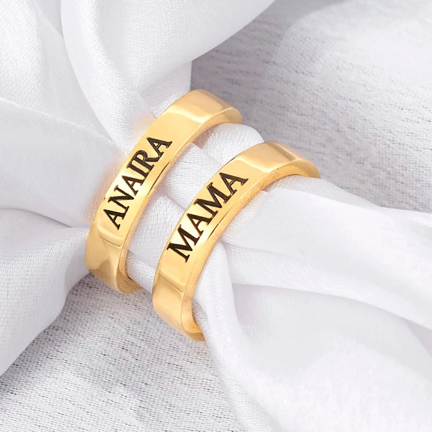 Stackable Classic Band Ring - Name Strings