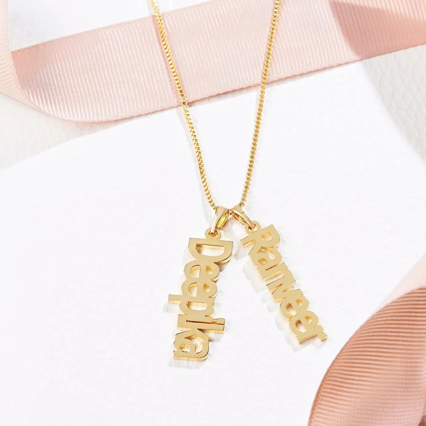 Vertical Names Necklace - Name Strings