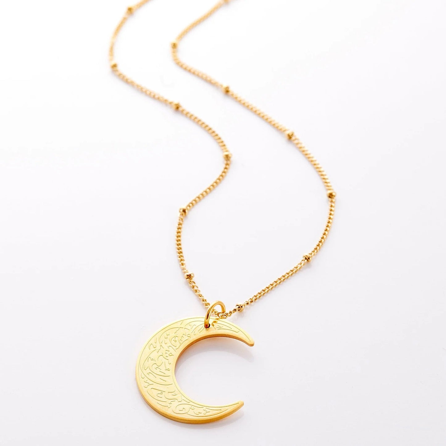 "With Hardship Comes Ease" | Crescent Necklace - Name Strings
