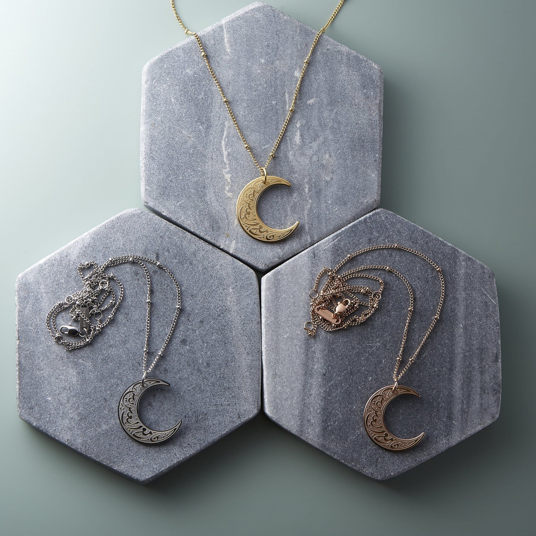 "With Hardship Comes Ease" | Crescent Necklace - Name Strings