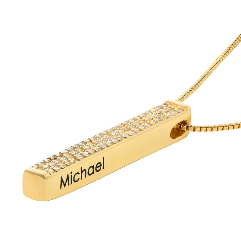 Zirconia Bar necklace - Name Strings