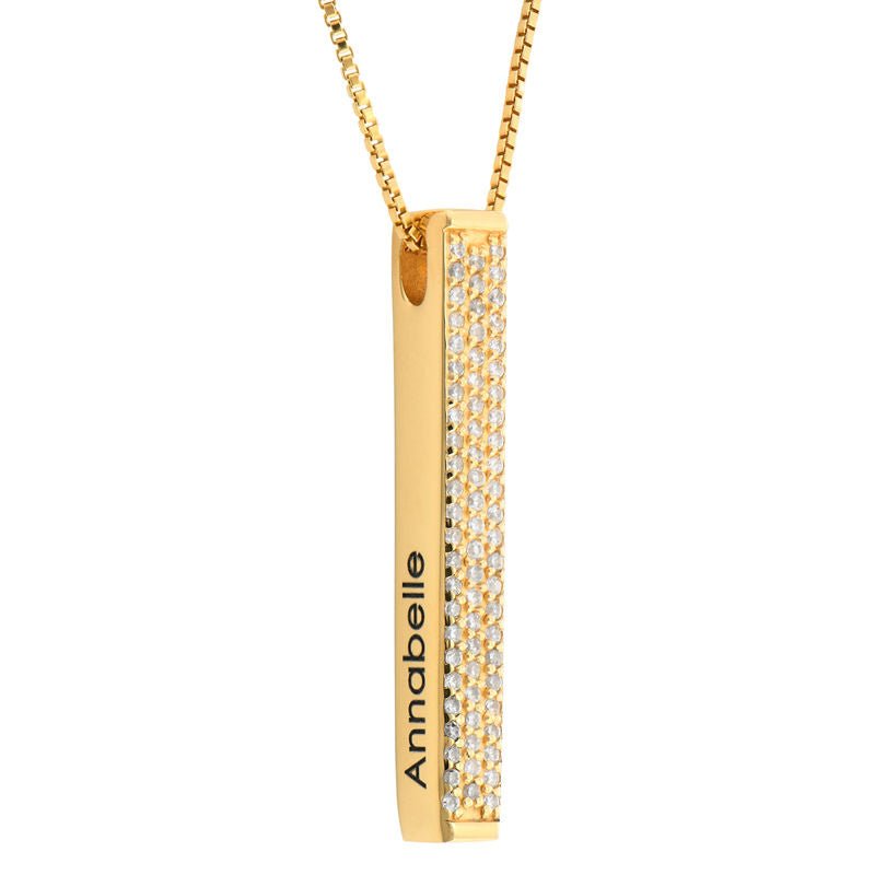 Zirconia Bar necklace - Name Strings